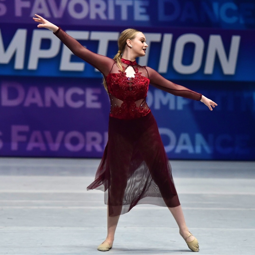 AS Reverence Burgundy Semi Custom Dance Costume